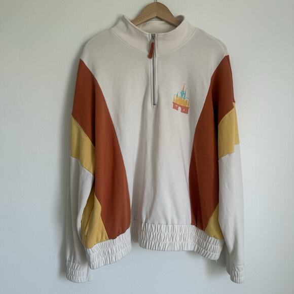 Disney World “ Living My Best Life” 1/4 Zip Pullover Sweatshirt Pockets Logo 1X - Picture 2 of 11